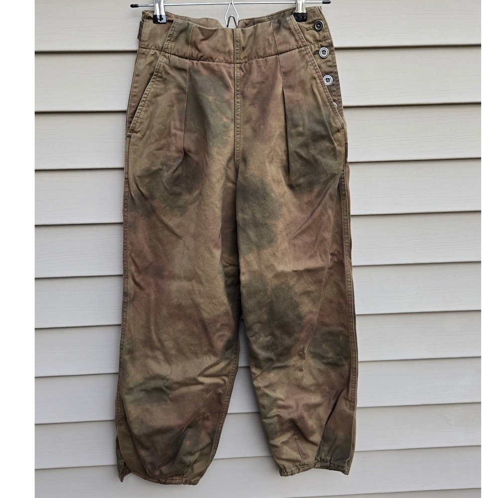 AG Adriano Goldschmied Tie Dye Pleated Utility Jogger Pants Olive Brown size 25